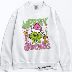 Alternative view of The Grinch Sweatshirt, Christmas Pullover, Animated Graphic Crewneck, Christmas Comfort Colors Sweatshirt