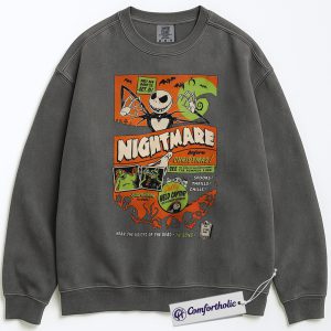 The Nightmare Before Christmas Sweatshirt, Christmas Pullover, Animated Graphic Crewneck, Christmas Comfort Colors Sweatshirt