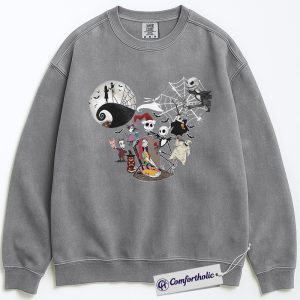 The Nightmare Before Christmas Sweatshirt, Christmas Pullover, Animated Graphic Crewneck, Christmas Comfort Colors Sweatshirt