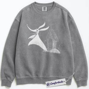 Alternative view of The Nightmare Before Christmas Sweatshirt, Christmas Pullover, Animated Graphic Crewneck, Christmas Comfort Colors Sweatshirt
