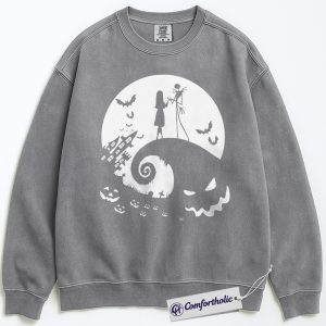Alternative view of The Nightmare Before Christmas Sweatshirt, Christmas Pullover, Animated Graphic Crewneck, Christmas Comfort Colors Sweatshirt