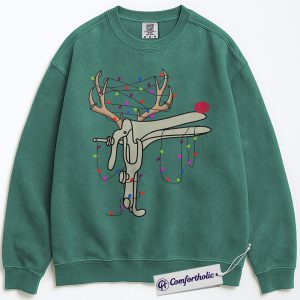 Funny Speculum Reindeer Christmas Sweatshirt, Medical Humor Holiday Pullover, Rudolph Doctor Gift Graphic Sweatshirt for Nurses & Healthcare Workers, Christmas Comfort Colors Sweatshirt