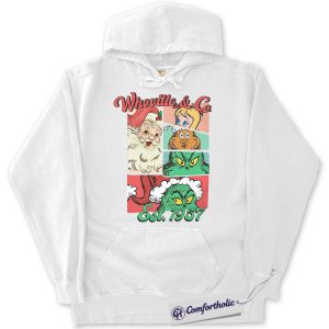 Alternative view of The Grinch Hoodie, Christmas Hoodie, Animated Graphic Pullover, Christmas Comfort Colors Hoodie