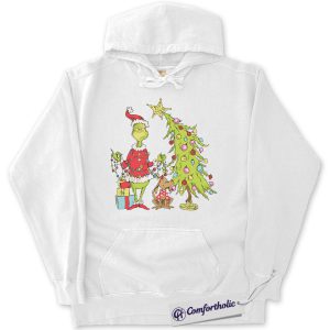 Alternative view of The Grinch Hoodie, Christmas Hoodie, Animated Graphic Pullover, Christmas Comfort Colors Hoodie