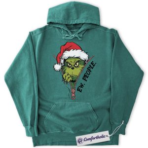 The Grinch Hoodie, Christmas Hoodie, Animated Graphic Pullover, Christmas Comfort Colors Hoodie
