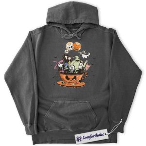 The Nightmare Before Christmas Hoodie, Animated Graphic Pullover, Comfort Colors Hoodie
