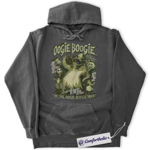Alternative view of Oogie Boogie Hoodie, The Nightmare Before Christmas Hoodie, Animated Graphic Pullover, Comfort Colors Hoodie