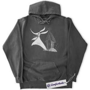 Alternative view of Zero Dog Hoodie, The Nightmare Before Christmas Hoodie, Animated Graphic Pullover, Comfort Colors Hoodie