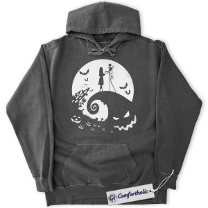 Alternative view of The Nightmare Before Christmas Hoodie, Animated Graphic Pullover, Comfort Colors Hoodie