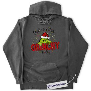 Alternative view of The Grinch Hoodie, Christmas Hoodie, Animated Graphic Pullover, Christmas Comfort Colors Hoodie