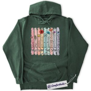 Fruits of the Spirit Hoodie, Galatians 5:22 Bible Verse Hoodie, Christian Faith Graphic Pullover, Religious Scripture Gift, Comfort Colors Hoodie