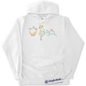 Alternative view of Christmas Sea Animal Hoodie, Cute Turtle Hammerhead & Shark Hoodie, Funny Ocean Lover Holiday Graphic Pullover, Coastal Gift for Beach Lovers, Christmas Comfort Colors Hoodie