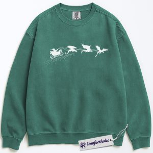 Fourth Wing Christmas Sweatshirt, Dragon Sleigh Fantasy Bookish Sweatshirt, Cozy Literary Graphic Pullover, Holiday Gift for Readers and Sarah J. Maas Fans, Book Lover Comfort Colors Sweatshirt