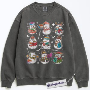 Alternative view of Bookish Snowman Christmas Sweatshirt, Cute Holiday Reading Pullover, Funny Teacher Winter Graphic Sweatshirt, Gift for Bookworms & Readers, Book Lover Comfort Colors Sweatshirt