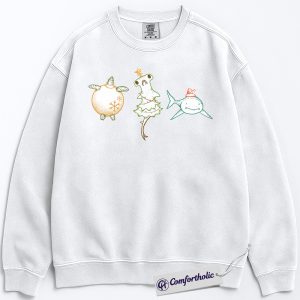 Alternative view of Christmas Sea Animal Sweatshirt, Cute Turtle Hammerhead & Shark Pullover, Funny Ocean Lover Holiday Graphic Crewneck, Coastal Gift for Beach Lovers, Christmas Comfort Colors Sweatshirt