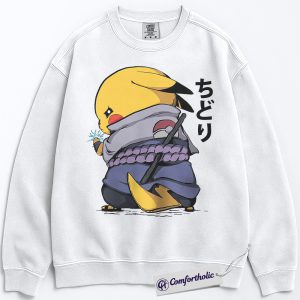 Alternative view of Pikachu Sweatshirt, Pokemon Sweatshirt, Anime Graphic Sweatshirt, Comfort Colors Sweatshirt