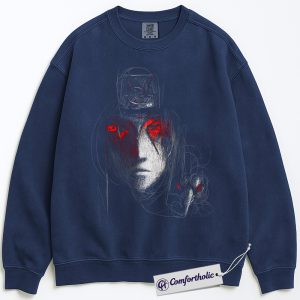 Alternative view of Itachi Uchiha Sweatshirt, Akatsuki Sweatshirt, Naruto Sweatshirt, Anime Graphic Sweatshirt, Comfort Colors Sweatshirt