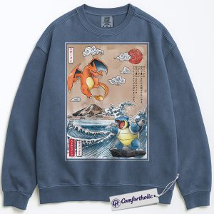 Charizard & Blastoise Sweatshirt, Pokemon Sweatshirt, PKM Sweatshirt, Anime Graphic Sweatshirt, Comfort Colors Sweatshirt