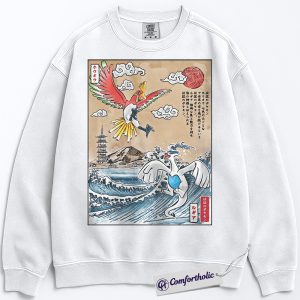 Alternative view of Lugia & Ho-Oh Sweatshirt, Pokemon Sweatshirt, PKM Sweatshirt, Anime Graphic Sweatshirt, Comfort Colors Sweatshirt