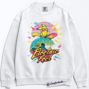 Alternative view of Pikachu Sweatshirt, Pokemon Sweatshirt, Anime Graphic Sweatshirt, Comfort Colors Sweatshirt