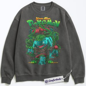 Bulbasaur Sweatshirt, Ivysaur Sweatshirt, Venusaur Sweatshirt, PKM Sweatshirt, Anime Graphic Pullover, Comfort Colors Sweatshirt