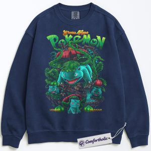 Alternative view of Bulbasaur Sweatshirt, Ivysaur Sweatshirt, Venusaur Sweatshirt, PKM Sweatshirt, Anime Graphic Pullover, Comfort Colors Sweatshirt