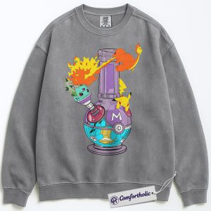 Charmander Sweatshirt, Bulbasaur Sweatshirt, Pikachu Sweatshirt, PKM Sweatshirt, PKM Sweatshirt, Anime Graphic Pullover, Comfort Colors Sweatshirt