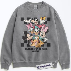 Alternative view of Mickey Mouse Sweatshirt, Donald Duck Sweatshirt, Animated Graphic Pullover, Comfort Colors Sweatshirt