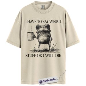 Funny Frog Shirt, Vintage Sketch Graphic Tee, Introvert Humor T-Shirt, Funny Meme Gift for Friends, Comfort Colors Shirt