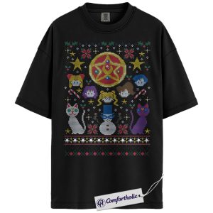 Sailor Moon Shirt, Christmas Shirt, Anime Graphic Tee, Christmas Comfort Colors Shirt