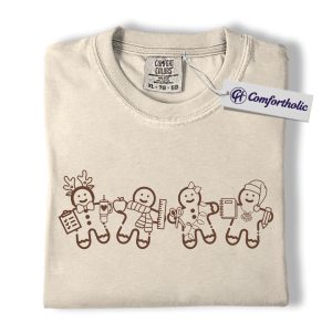 Christmas Gingerbread Teacher Shirt, Cute Holiday Classroom T-Shirt, Funny Gingerbread People Graphic Tee, Festive Gift for Educators, Christmas Comfort Colors Shirt