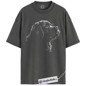 Alternative view of Black Labrador Dog Shirt, Realistic Line Art T-Shirt, Minimalist Pet Lover Graphic Tee, Gift for Dog Owners, Comfort Colors Shirt