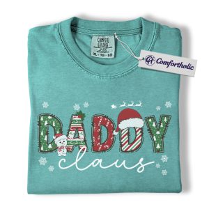 Daddy Claus Christmas Shirt, Funny Santa Dad Holiday T-Shirt, Cute Family Matching Graphic Tee, Gift for Dads, Christmas Comfort Colors Shirt