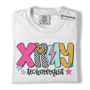 Alternative view of X-Ray Technologist Shirt, Retro Radiology Tech T-Shirt, Colorful Medical Worker Graphic Tee, Groovy Gift for X-Ray Technologists, Comfort Colors Shirt