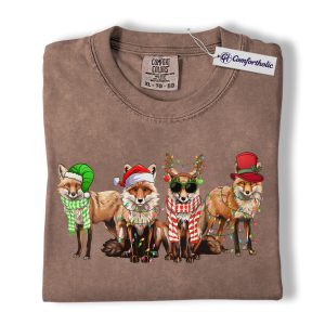 Christmas Fox Shirt, Funny Animal Holiday T-Shirt, Cute Wildlife Lover Graphic Tee, Festive Gift for Fox Lovers, Christmas Comfort Colors Shirt