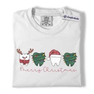 Alternative view of Dental Christmas Shirt, Dentist Holiday T-Shirt, Tooth Graphic Tee, Funny Dental Hygienist Gift, Christmas Comfort Colors Shirt