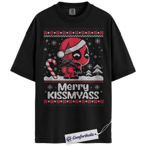 Deadpool Shirt, Christmas T-Shirt, Marvel Comics Graphic Tee, Christmas Comfort Colors Shirt