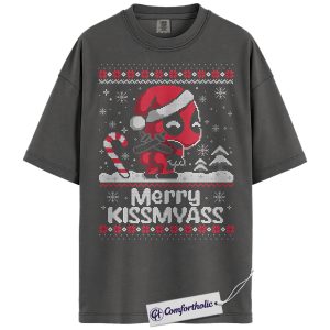 Alternative view of Deadpool Shirt, Christmas T-Shirt, Marvel Comics Graphic Tee, Christmas Comfort Colors Shirt