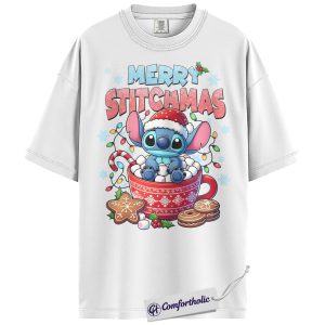 Alternative view of Lilo and Stitch Shirt, Christmas Shirt, Animated Graphic Tee, Comfort Colors Shirt