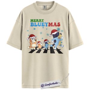 Bluey Shirt, Christmas Shirt, Animated Graphic Tee, Comfort Colors Shirt