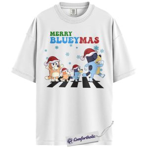 Alternative view of Bluey Shirt, Christmas Shirt, Animated Graphic Tee, Comfort Colors Shirt