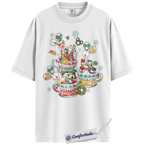 Alternative view of Mickey Mouse Shirt, Donald Duck Shirt, Christmas Shirt, Animated Graphic Tee, Comfort Colors Shirt