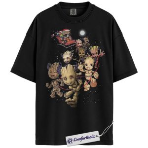 Groot Shirt, Christmas Shirt, Marvel Comics Graphic Tee, Comfort Colors Shirt