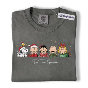 Alternative view of Peanuts Shirt, Christmas Shirt, Animated Graphic Tee, Comfort Colors Shirt