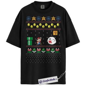 Super Mario Shirt, Christmas Shirt, Game Graphic Tee, Comfort Colors Shirt