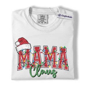Alternative view of Mama Claus Shirt, Cute Mom Christmas T-Shirt, Festive Holiday Graphic Tee, Funny Christmas Gift for Moms, Christmas Comfort Colors Shirt