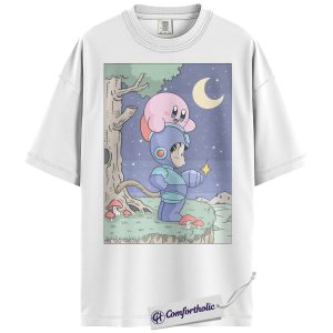 Alternative view of Son Goku Shirt, Kirby Shirt, Dragon Ball Shirt, Anime Graphic Tee, Comfort Colors Shirt