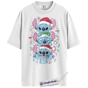 Alternative view of Lilo and Stitch Shirt, Christmas Shirt, Animated Graphic Tee, Comfort Colors Shirt