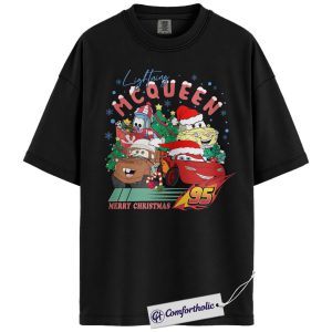 Lightning McQueen Shirt, Cars Shirt, Christmas Shirt, Animated Graphic Tee, Comfort Colors Shirt
