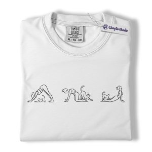 Alternative view of Yoga Cat Shirt, Cat Lover Yoga T-Shirt, Minimalist Line Art Graphic Tee, Mindful Fitness Gift for Pet Moms, Comfort Colors Shirt